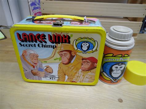 lance link metal lunch box planet of the apes chimp|Lance Link Secret Chimp Vintage Lunch Box No Thermos 1971 .